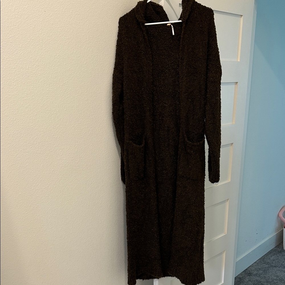 Free People Textured Brown Cardigan